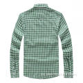 Toque suave 100% algodón verde cheque camisas para hombres